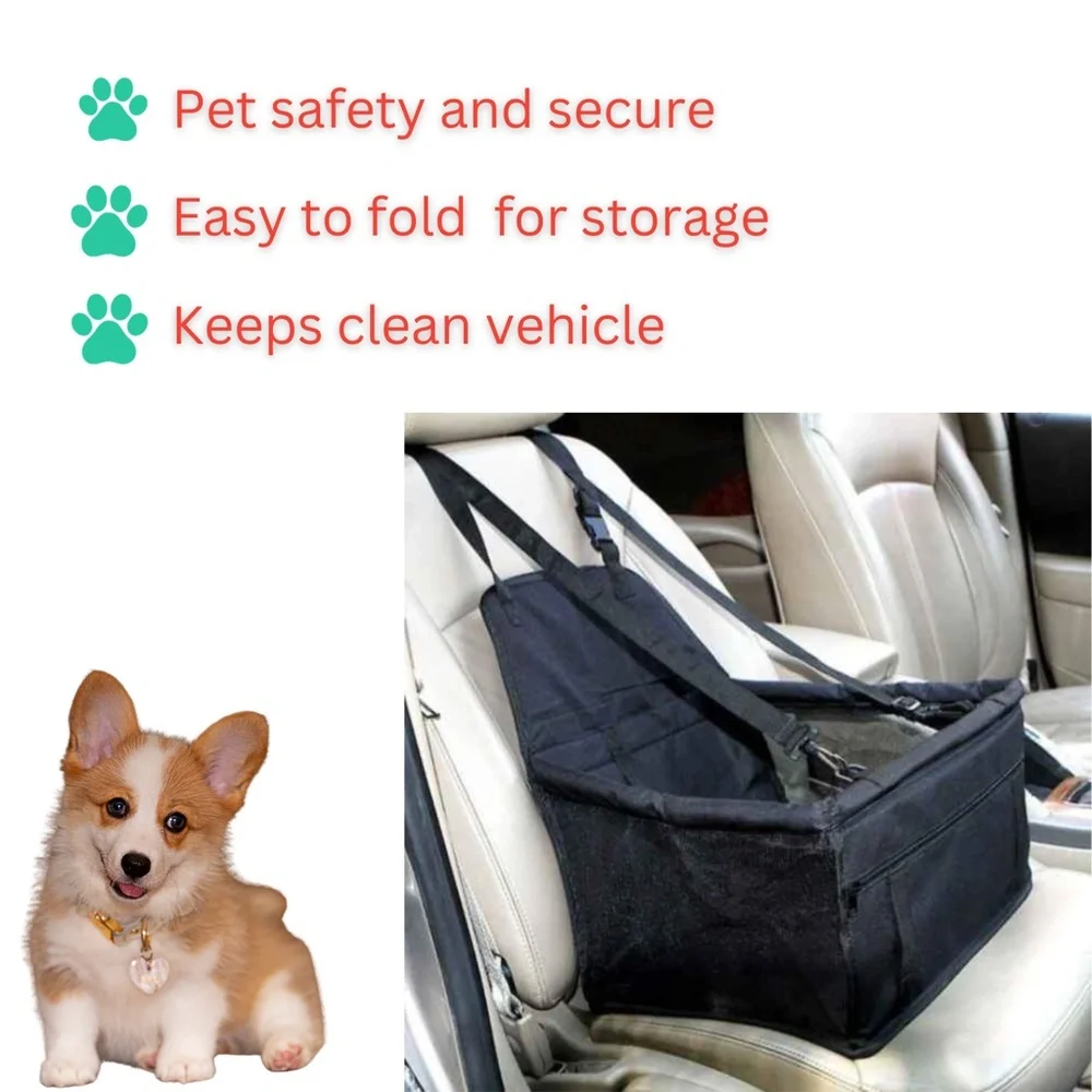 Folding Reinforced Pet Dog Car Booster Seat Travel Carrier for Small Medium Dog